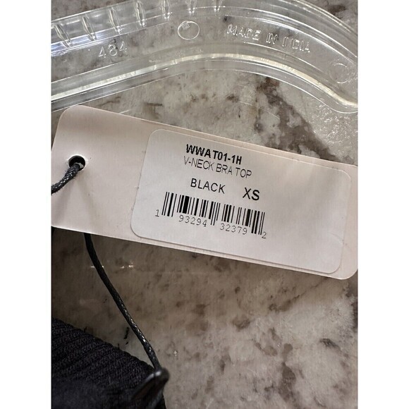 We Wore What XSmall Black Athleisure Unpadded Pullover V-Neck Bra NWT - Picture 6 of 9